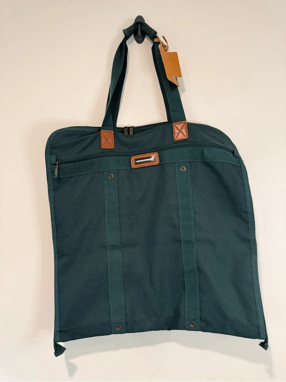 Vintage Air Express Garment Bag Green Travel Suit Carrier Hanging Luggage
